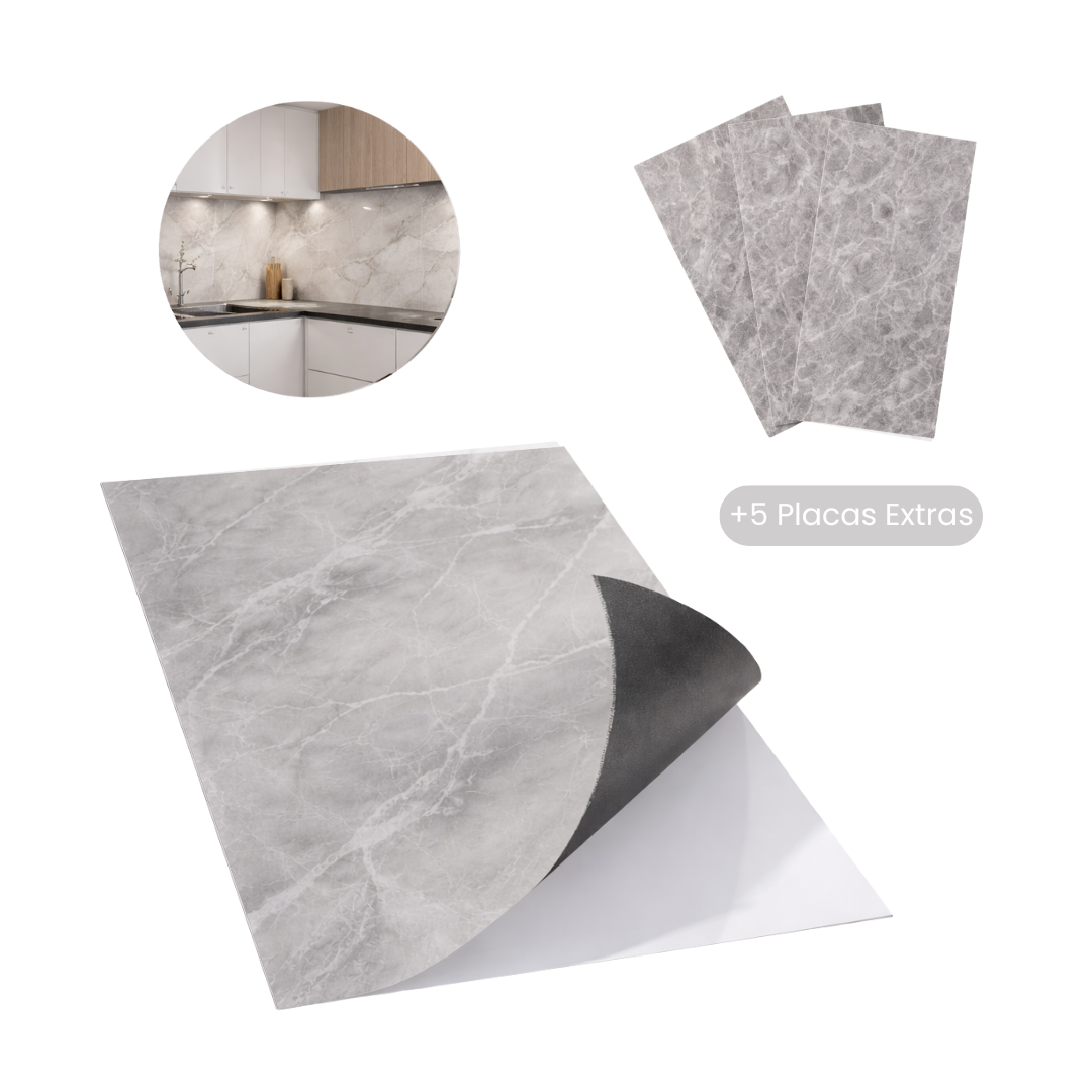 Kit Placas Auto Colante - Mármorea + Placas Extras